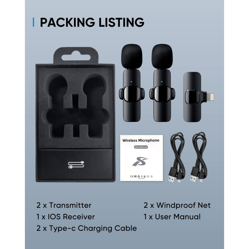 Twin Pack Lavalier TikTok YouTube video recoding Mic K11 Twin Pack Lavalier TikTok YouTube video recoding Mic K11